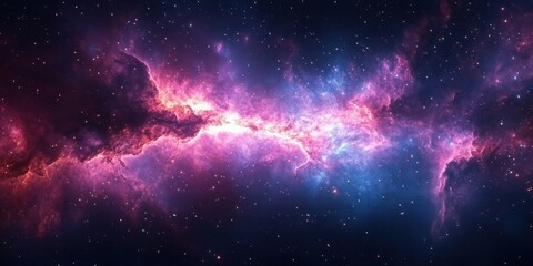 Obraz premium A Cosmic Rift in a Starry Nebula