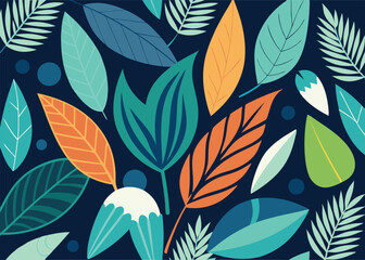 Fototapeta premium Adobe Illustrator Artwork Modern Abstract Leaf Patterns