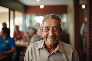 Obraz premium Portrait of a elderly Hispanic man in nursing home