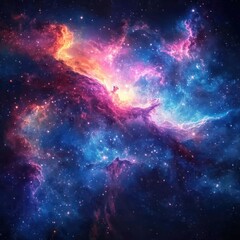 Fototapeta premium Cosmic Nebula with Stars and Gas Clouds in Space