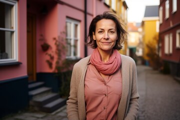 Fototapeta premium Portrait of a middle aged Caucasian body positive woman