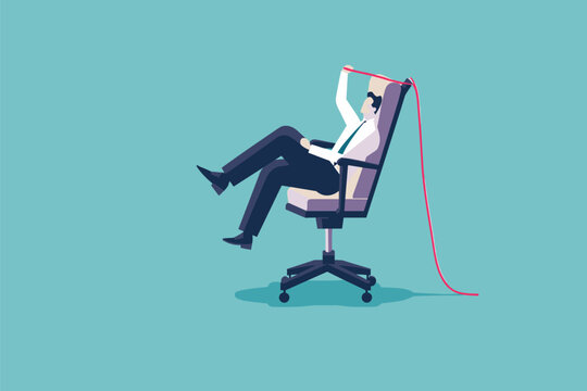 recommend clip art: Tiny Applicant Climbing Giant Office Chair with Tightrope for Job Interview
