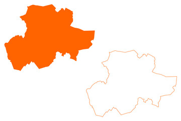 Berkelland municipality (Kingdom of the Netherlands, Holland, Gelderland or Guelders province) map vector illustration, scribble sketch Berkelland map