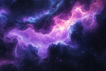 A Cosmic Nebula of Swirling Purple and Pink Gas