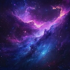 Fototapeta premium Cosmic Nebula with Stars and Purple and Blue Hues