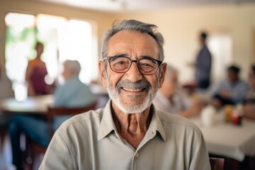 Portrait of a elderly Hispanic man in nursing home