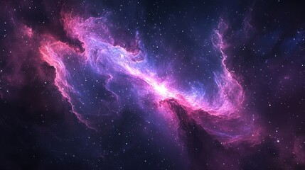 Fototapeta premium Cosmic Nebula with Swirling Gas and Stars