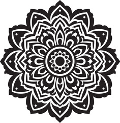 Mandala Silhouette Vector Design, mandala pattern design, line illustration.