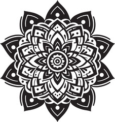 Mandala Silhouette Vector Design, mandala pattern design, line illustration.
