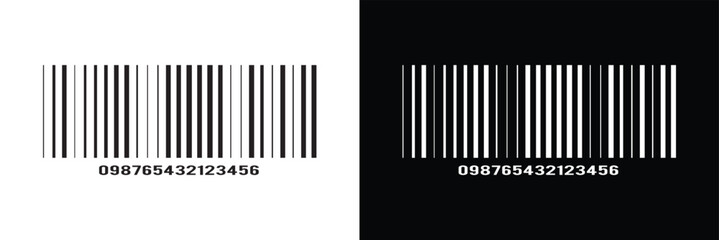 Barcode icon. Bar code label, tag, sticker template isolated on white background. Visual graphic data with product information in eps 10.