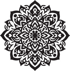 Mandala Silhouette Vector Design, mandala pattern design, line illustration.