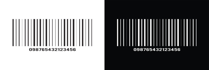 Barcode icon. Bar code label, tag, sticker template isolated on white background. Visual graphic data with product information in eps 10.