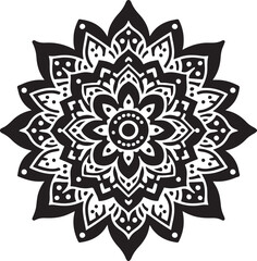 Mandala Silhouette Vector Design, mandala pattern design, line illustration.