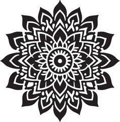 Mandala Silhouette Vector Design, mandala pattern design, line illustration.