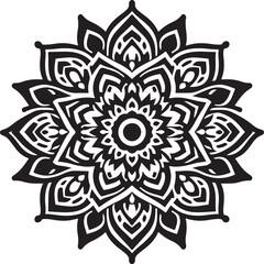 Mandala Silhouette Vector Design, mandala pattern design, line illustration.