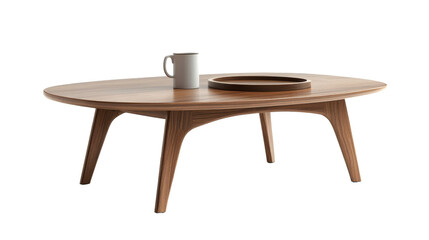 Modern Wooden Coffee Table with Rounded Top.