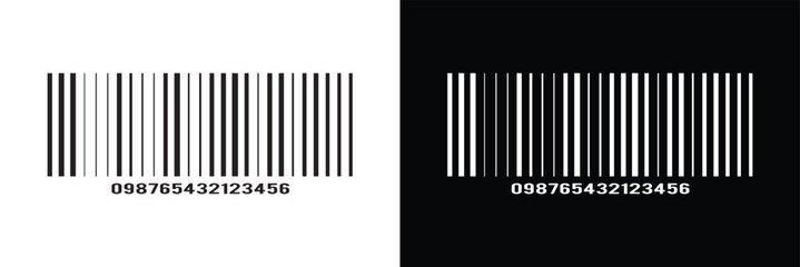 Barcode icon. Bar code label, tag, sticker template isolated on white background. Visual graphic data with product information in eps 10.