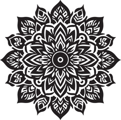 Mandala Silhouette Vector Design, mandala pattern design, line illustration.