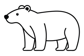christmas-polar-bear vector line art, clipart illustration with isolated on white background