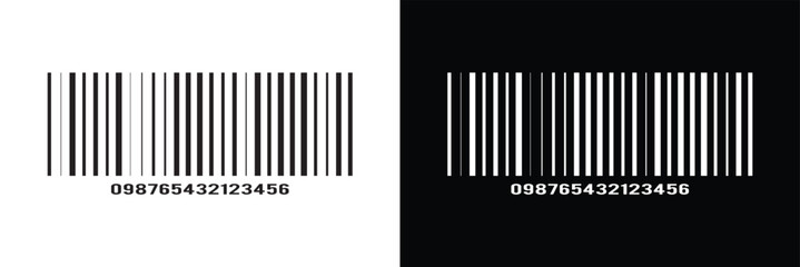 Barcode icon. Bar code label, tag, sticker template isolated on white background. Visual graphic data with product information in eps 10.