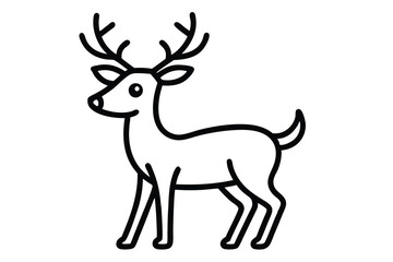 Christmas reindeer antlers vector line art, clipart illustration with isolated on white background