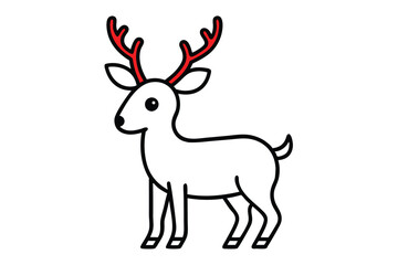 Christmas reindeer antlers vector line art, clipart illustration with isolated on white background