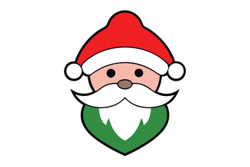 Christmas santa beard vector line art, clipart illustration with isolated on white background