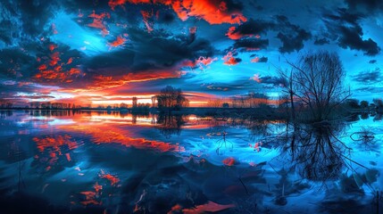 Obraz premium Stunning Natural Scenery: High-Definition Posters and Wallpapers Showcasing Beautiful Water Reflections and Charming Landscapes