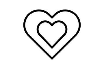 A minimalist outline featuring a heart, an arrow-pierced heart, a broken heart, and a heart in love, illustrating the emotions of love—romance, heartbreak, and joy.