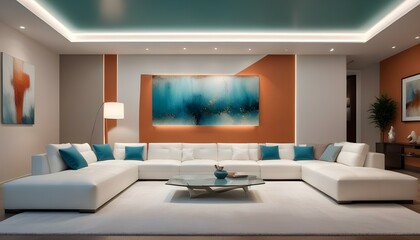 Photo interior modern design room 3d illustration