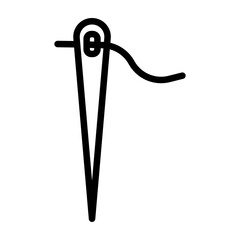 Sewing Needle Vector Line Icon Design