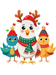 christmas chicken clipart