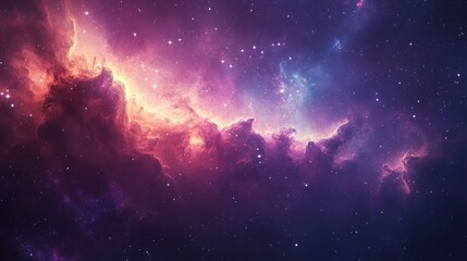 Fototapeta premium A Cosmic Nebula with Stars and Interstellar Gas