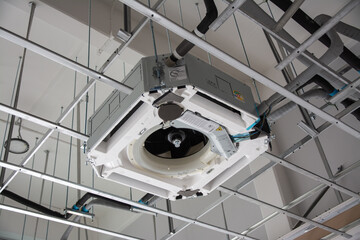 install  ceiling mounted cassette type air conditioner unit