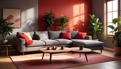 Photo interior modern design room 3d illustration