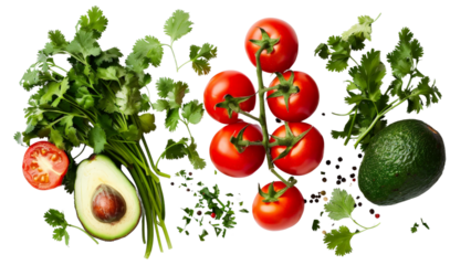 A variety of vegetables including tomatoes, peppers