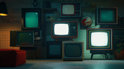 retro tv boxes cut out 