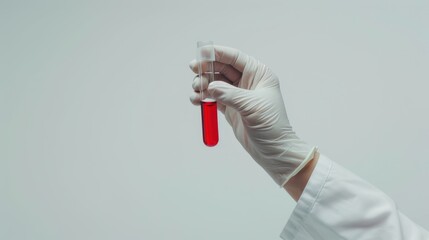 Naklejka premium The Hand Holding Test Tube