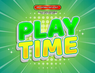 3d playful kids colorful shiny fun playground banner text effect 
