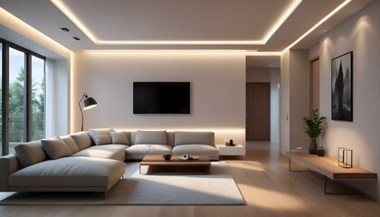 Photo interior modern design room 3d illustration