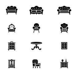 furniture icons vector