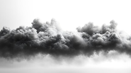 A dramatic, dark cloud formation against a bright white sky, creating a sense of impending storm.