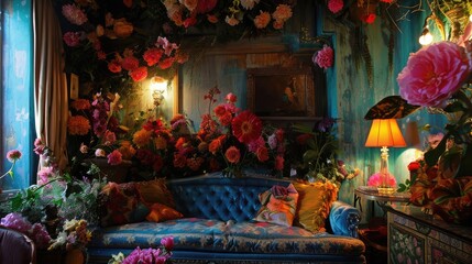 Room adorned with lovely flowers