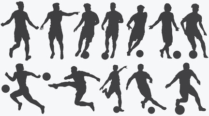 Soccer players movement,shorts silhouettes set