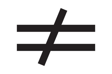 Obraz premium Inequality sign symbol icon vector set.