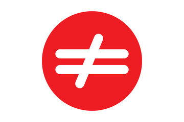 Inequality sign symbol icon vector set.