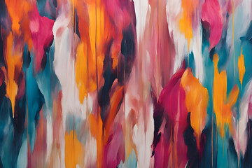 Bold Abstract Brushstrokes Wall Background in Vibrant Hues for a Modern Artistic Focal Point
