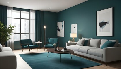 Photo interior modern design room 3d illustration