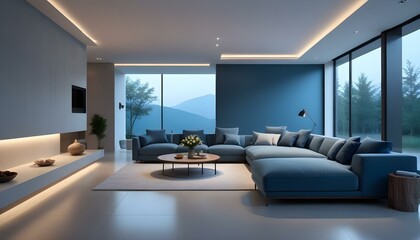 Photo interior modern design room 3d illustration