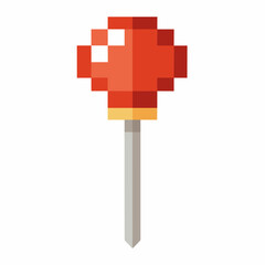 Pixel Art Candy Lollipop Icon   Retro Video Game Style Sweet Treat Illustration